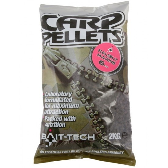 Bait-Tech Halibut Carp Feed Pellets 6mm - 2kg 