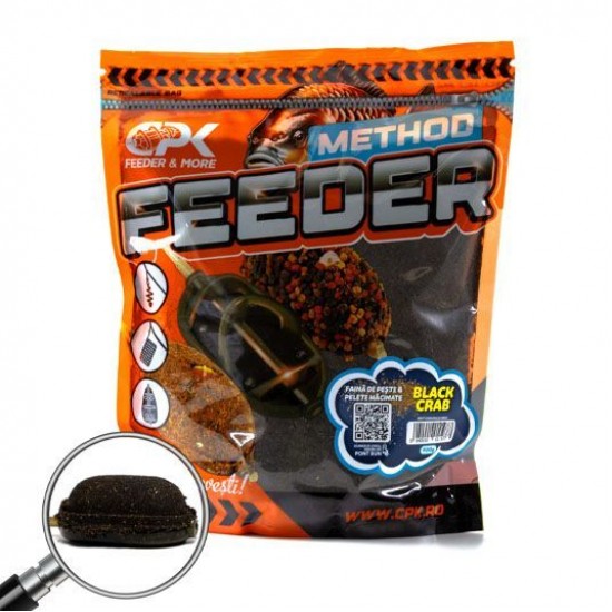 Nada CPK - Groundbait Method Feeder FAINA DE PESTE si PELETE MACINATE black crab 900g
