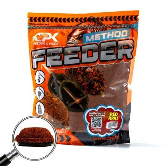 Nada CPK - Groundbait Method Feeder FAINA DE PESTE si PELETE MACINATE RED KRILL 900g