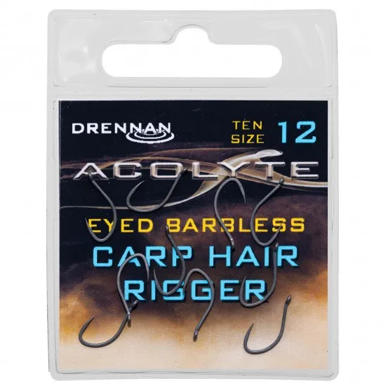 Carlige Drennan - Acolyte Carp Hair Rigger Barbless Nr. 12 Carlige Drennan - Acolyte Carp Hair Rigger Barbless Nr. 12