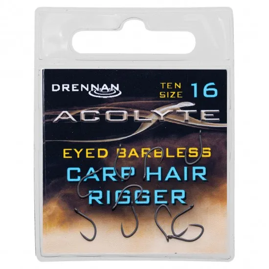 Carlige Drennan - Acolyte Power Hair Rigger Barbless Nr. 16 Carlige Drennan - Acolyte Power Hair Rigger Barbless Nr. 16