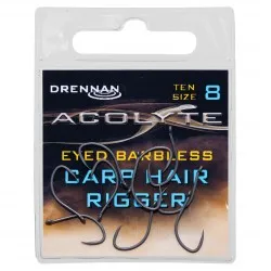Carlige Drennan - Acolyte Carp Hair Rigger Barbless Nr. 8