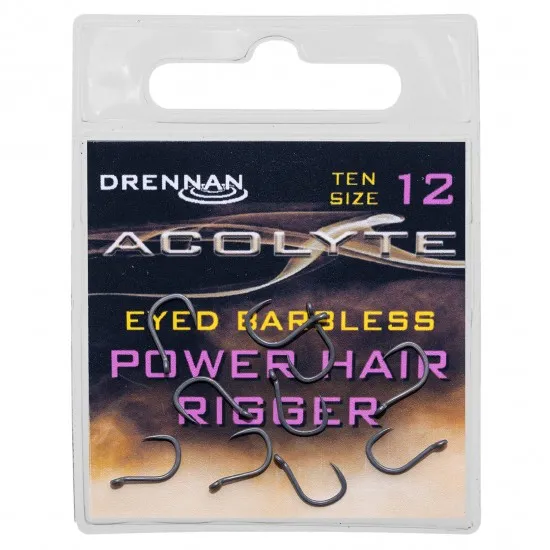 Carlige Drennan - Acolyte Power Hair Rigger Barbless Nr. 12