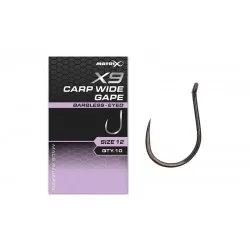 Carlige Matrix - X9 Carp Wide Gape Barbless Eyed nr. 10