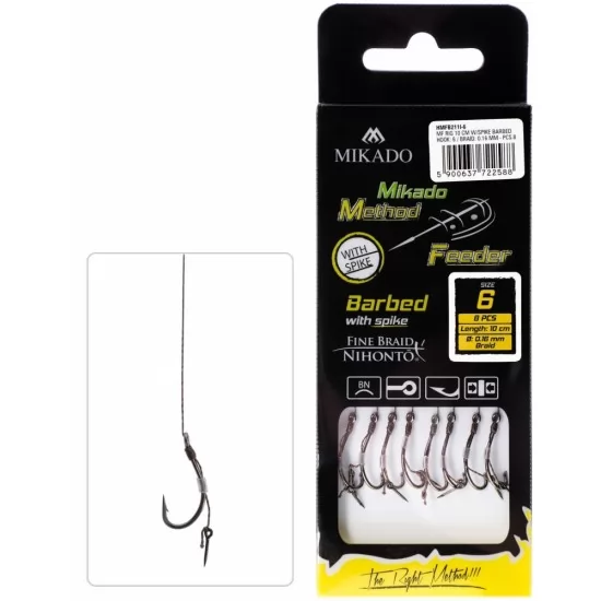Mikado - Carlige Legate Method Feeder 10cm nr 4 Mikado - Carlige Legate Method Feeder 10cm nr 4