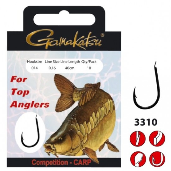 Carlige Legate Gamakatsu 3310B Fir de par - Nr 10 0.20mm