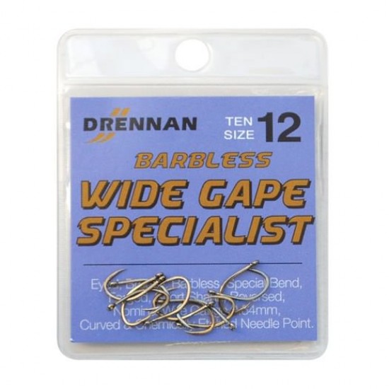 Carlig Drennan Wide Gape Specialist Barbless Nr.12