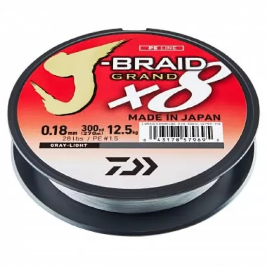 Fir Textil Daiwa - J Braid Grand x8 Grey 0.10mm 135m Fir Textil Daiwa - J Braid Grand x8 Grey 0.10mm 135m