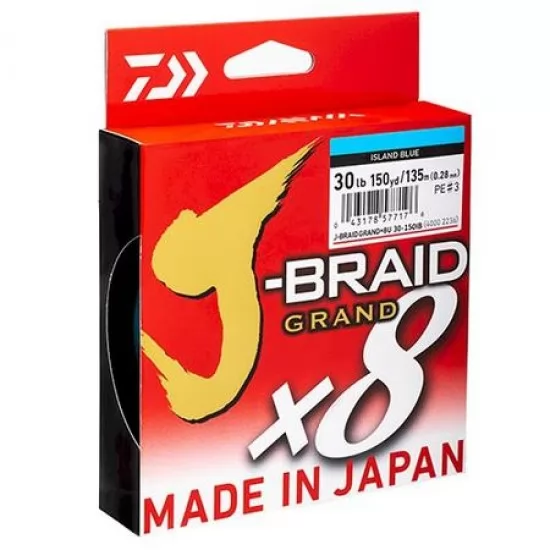 Fir Textil Daiwa - J-Braid Grand x8 Albastru 0.10mm 135m Fir Textil Daiwa - J-Braid Grand x8 Albastru 0.10mm 135m