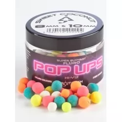 Bait-Tech Fluoro Pop-Ups Sweet Coconut 8mm & 10mm