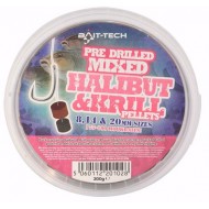 Bait-Tech Pre Drilled Halibut &Krill Hookbaits Mixed 300g   