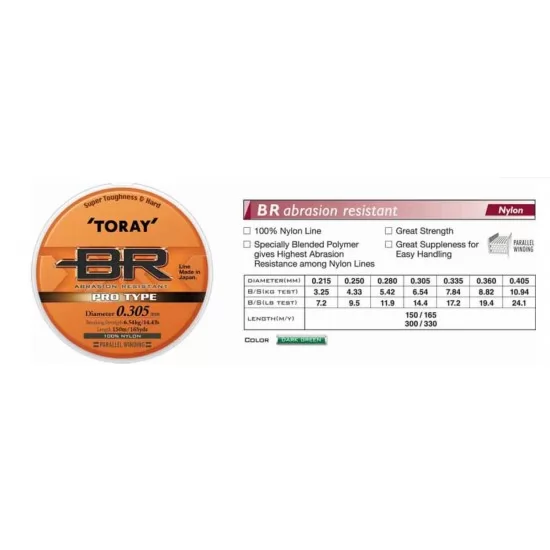 TORAY BR (Bush Runner) 0.405mm - 300M TORAY BR (Bush Runner) 0.405mm - 300M