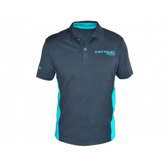 Drennan Tricou Polo Grey / Aqua marime M