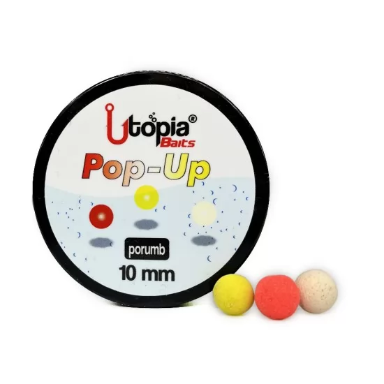 Momeala Flotanta Utopia Baits - Pop-Up Porumb 10mm Momeala Flotanta Utopia Baits - Pop-Up Porumb 10mm